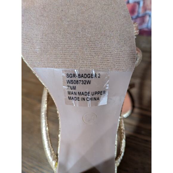 Sugar Badger Strappy Block Heels Size  7.5 - Picture 3 of 6